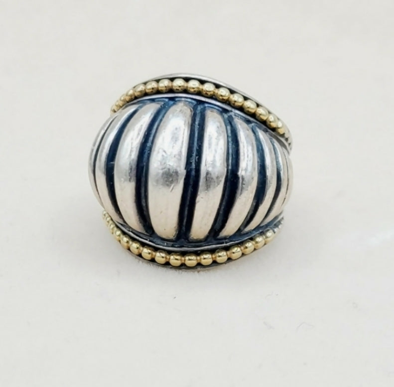    LAGOS Caviar Large Dome Ring With Gold