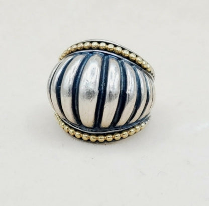    LAGOS Caviar Large Dome Ring With Gold