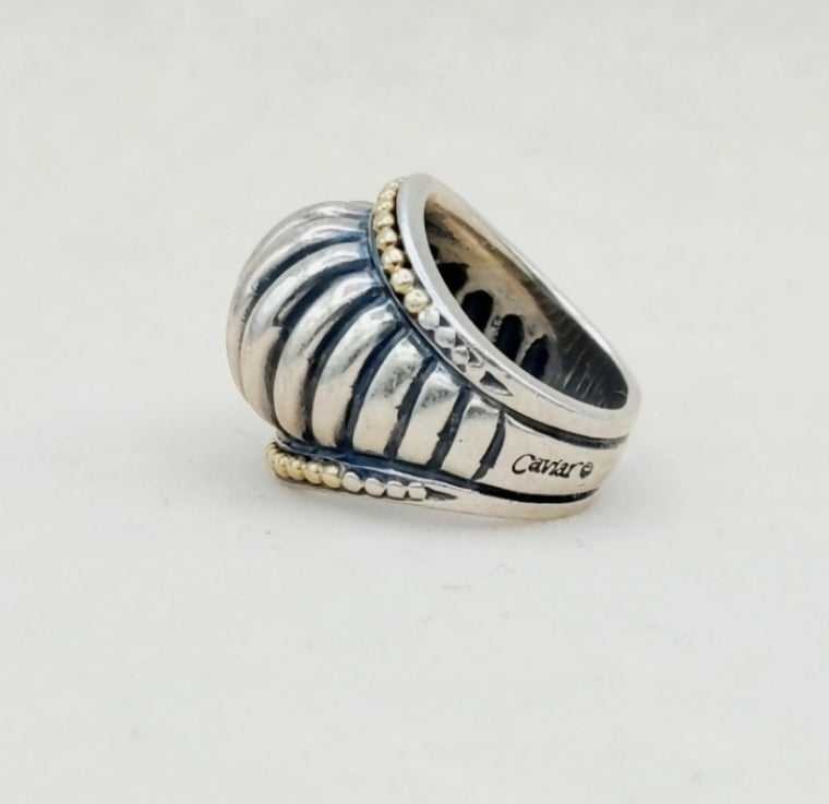    LAGOS Caviar Large Dome Ring With Gold