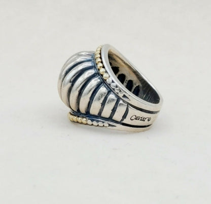    LAGOS Caviar Large Dome Ring With Gold