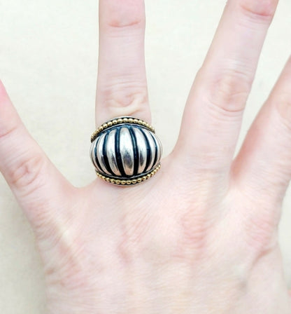    LAGOS Caviar Large Dome Ring With Gold