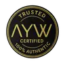 Logo with 'Trusted Certified' and 'AAW' text, featuring a shield design.