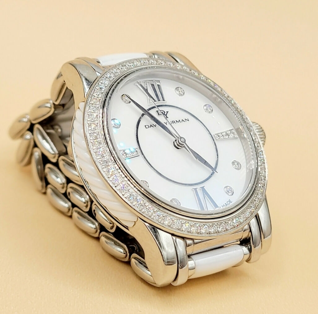    David Yurman Classic Quartz Watch – Ceramic & Diamond Bezel